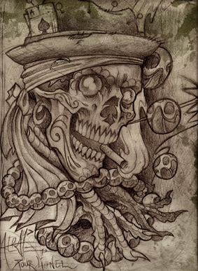 woodoo skull dessin